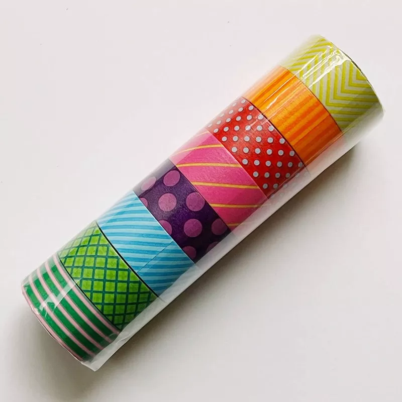 03B Maste Washi Tape SET of 8 Pattern Colorfully Colorful Japanese (discontinued)