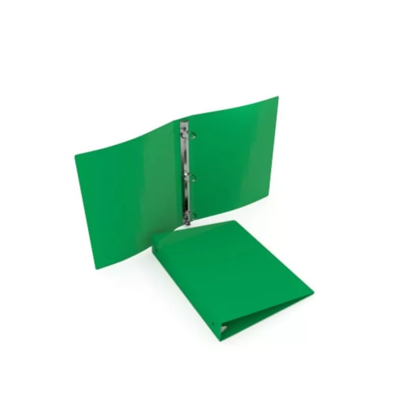 1-1/2" Emerald 55 Gauge 5.5" x 8.5" Poly Round 3-Ring Binders - 100pk