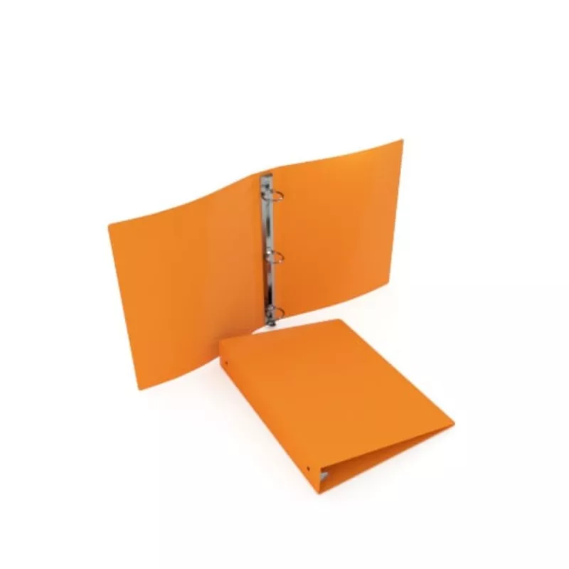 1/2" Orange 35 Gauge 5.5" x 8.5" Poly Round 3-Ring Binders - 100pk