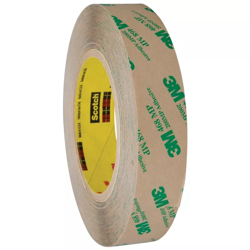 1" x 60 yds. 3M 468MP Adhesive Transfer Tape Hand Rolls - 6pk