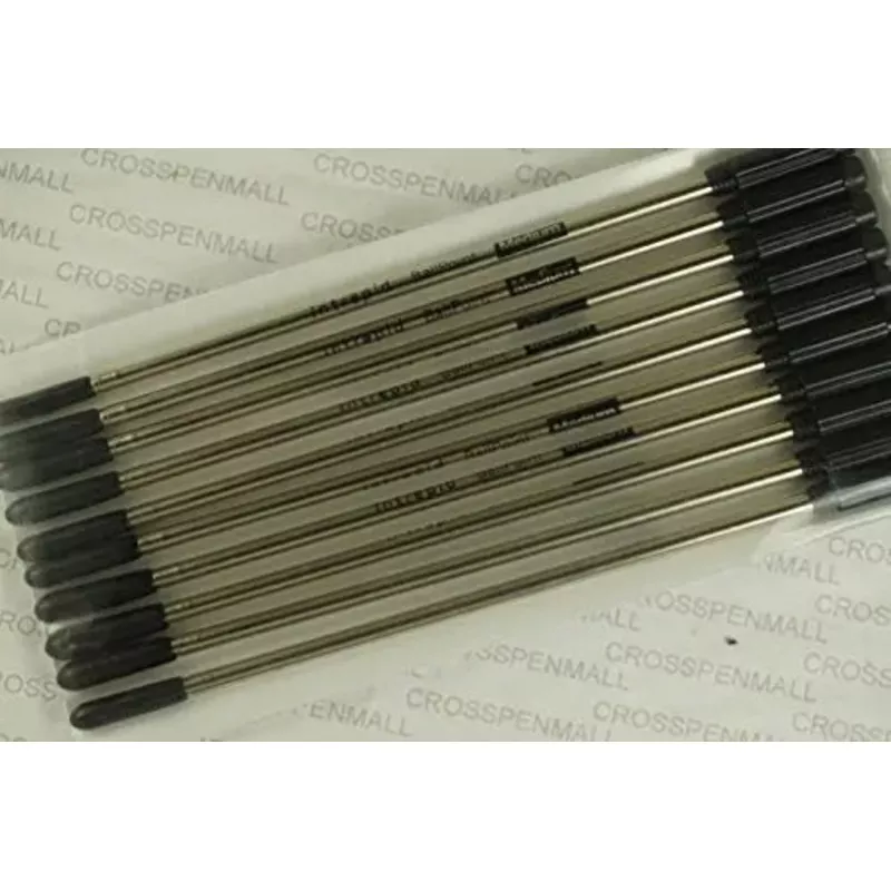 10 Genuine Intrepid New Generation and Capped Black Ink Refill for Cross ballpoint pens. Medium Point – Smooth Flow (Bulk Packed) (Black)