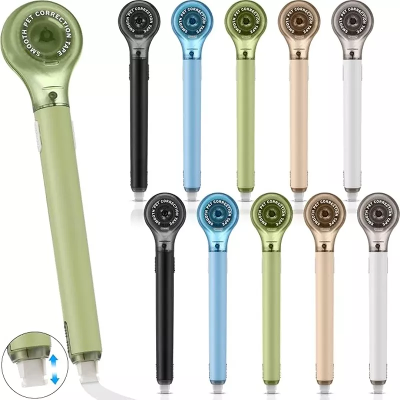 10 Pack Correction Tape Pen Correctional Ink Tape Push Pull Protective, Easy to Use Applicator for School Office Supplies, 0.2 x 236 Inch(Natural Color)