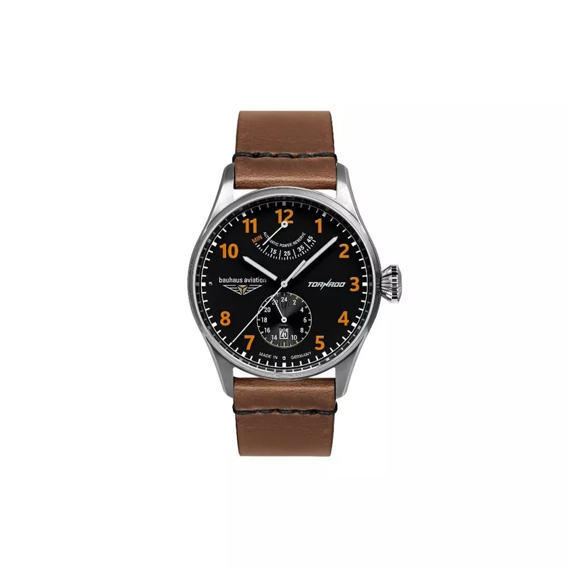 Bauhaus Aviation Tornado Automatic Watch, Black, 42 mm, Day, 2790-5
