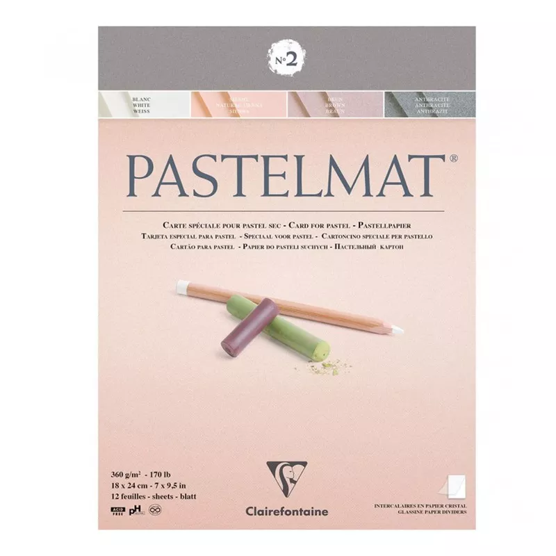 Clairefontaine PASTELMAT Card for Pastel 360gsm – 170Ib – 12 Sheets