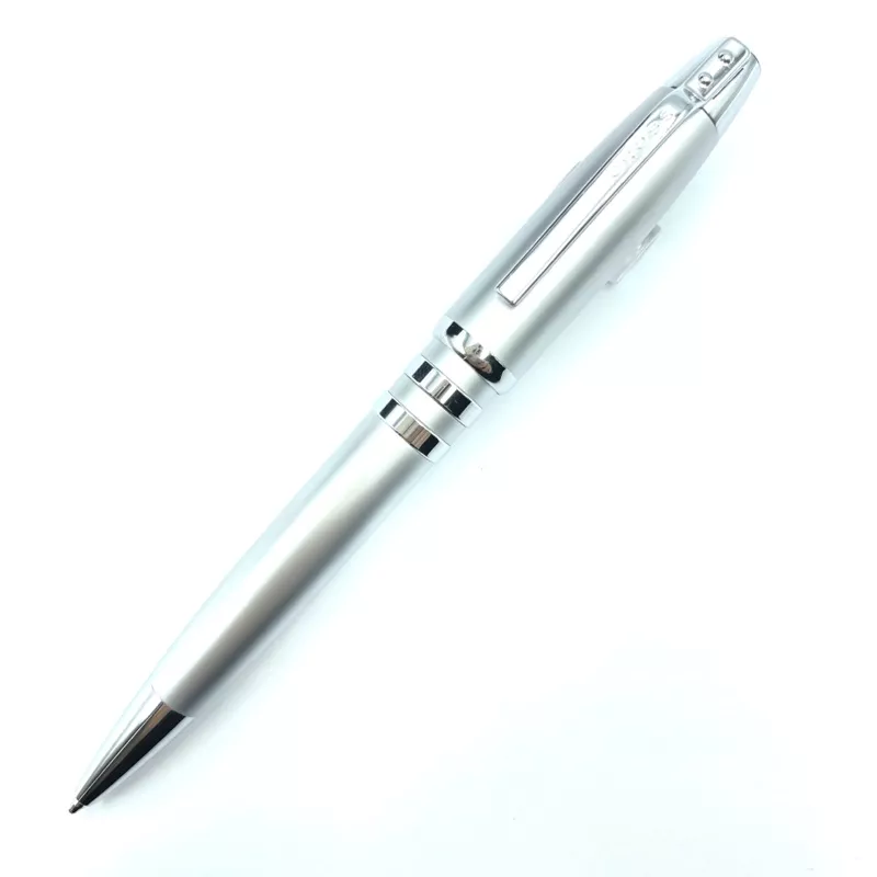 Cross Classic Ballpoint Pen - Brushed Steel Chrome Trim (2 rings)