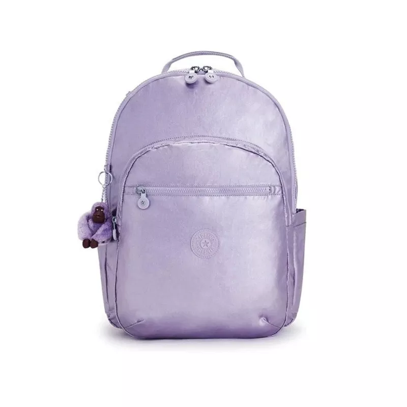 Kipling Seoul Extra LargeMetallic 17″ Laptop Backpack – Frosted Lilac Metallic