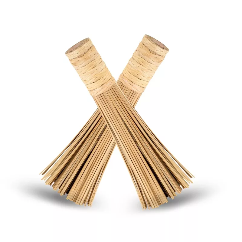 Motomori Natural Bamboo Wok Brush - 11" - 1 count box