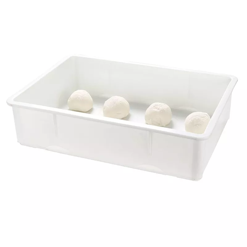 Pizzaly Rectangle White Plastic Pizza Dough Proofing Box – 26″ x 18″ x 6″ – 10 count box