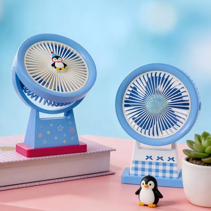 Portable Table Fan with Ergonomic Design and USB Port Bowlift Beige