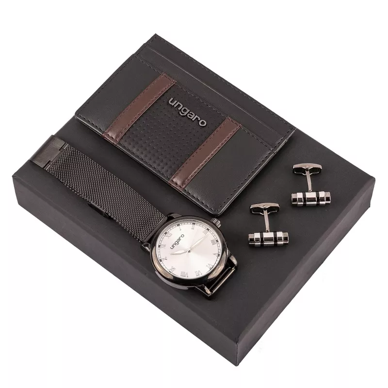 Ungaro UPCMN029A-Set Ungaro (card holder, watch & cufflinks)