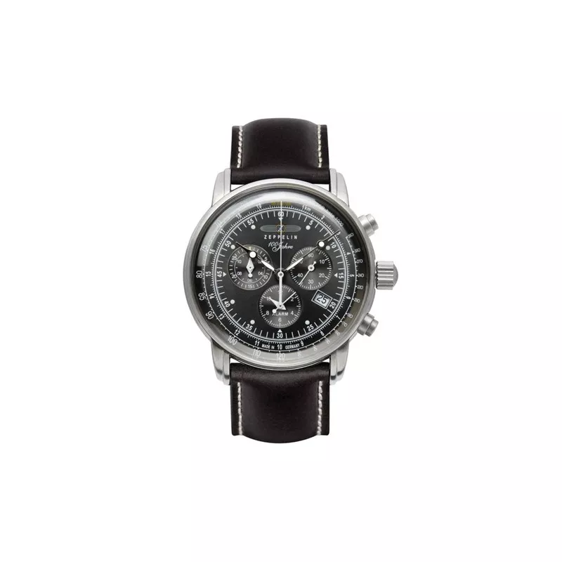 Zeppelin 100 Years Zeppelin Ed. 1 Quartz Watch, Black, 42 mm, Day, 7680-2