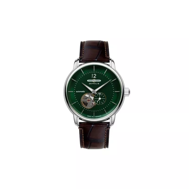 Zeppelin LZ 120 Bodensee Automatic Watch, Green, 40mm, Leather strap, 8166-4