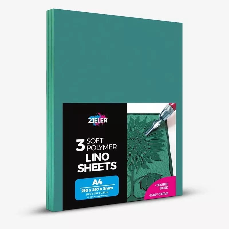 Zieler : Lino Block Sheets : A4 : Pack of 3